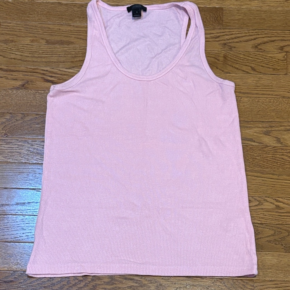 J. Crew | Basic Pink Ribbed Tank Top Size XL